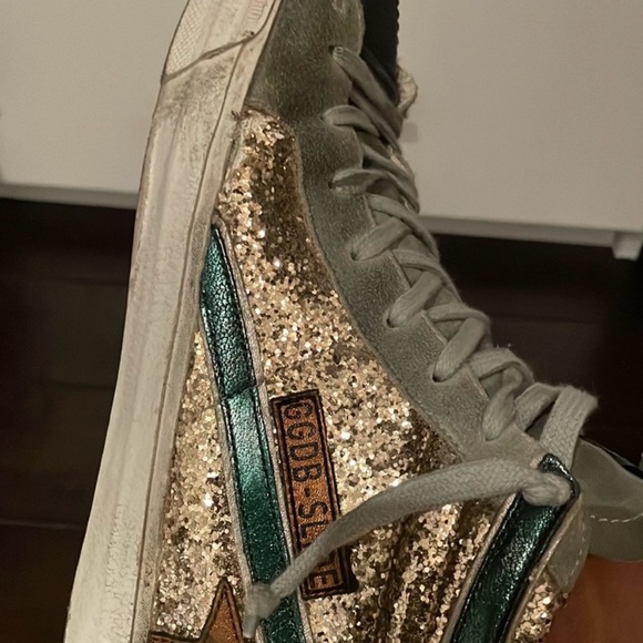 Authentic Golden Goose Glitter Slide High Top Size 40 - Picture 10 of 11